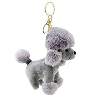 YeahiBaby Plush Poodle Key Chain Pom Pom Keyring Phone Bag Car Pendant Dog Doll (Grey)