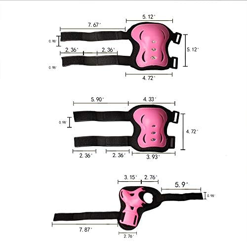 Biking pads set for kids including helmet, wrist, and elbow protection.