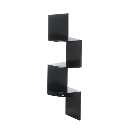 Koehler 10017993 41 625 Inch 3 Tier Black Corner Shelf With Drawer