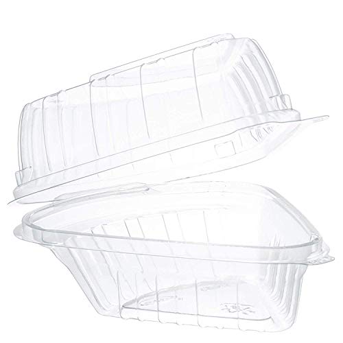 A World Of Deals Clamshell Pie Wedge Clear Hinged [50 Pack] Take-Out Plastic Go Cheesecake Containers [Size: 6" x 6" x 3"] - Thumbnail 5