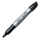 BIC Marking Permanent Marker, Chisel Tip, Black, 12-Count