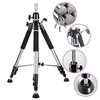 Xtrend Wig Mannequin Tripod Holder Heavy Duty Canvas Block Head Tripod Cosmetology Training Practice Head Stand With Travel Bag Silver Color