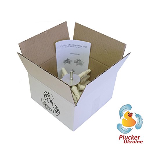 Chicken Plucker Drill Attachments - Poultry Feather Remover 15 Fingers (Broiler Duck) with Best Chicken Plucker Fingers (White)