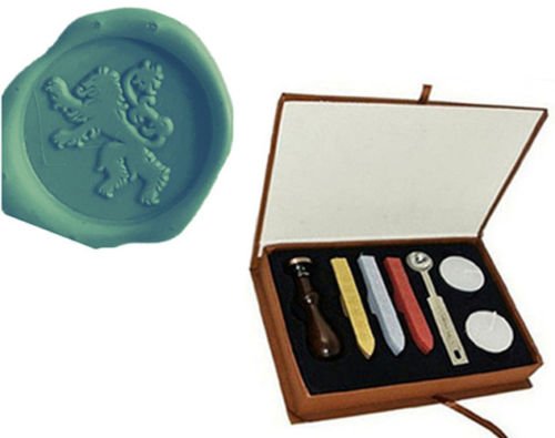 Vintage Fancy Lion Custom Picture Logo Wedding Invitation Wax Seal Sealing Stamp Rosewood Handle Sticks Melting Spoon gift Box Set Kit - Thumbnail 7