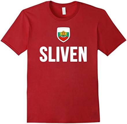 Men's SLIVEN T-shirt Bulgaria Pride Bulgarian Flag Tee 2XL Cranberry