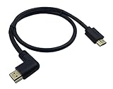 Cerrxian 0.6m High Speed HDMI 2.0 HDMI Right Angle Male to HDMI Male Short Cable Ultra HD 4k x 2k HDMI Cable Supports Ethernet, 3D, 4K and Audio for TVs, Laptops(Black)(rm-sm)
