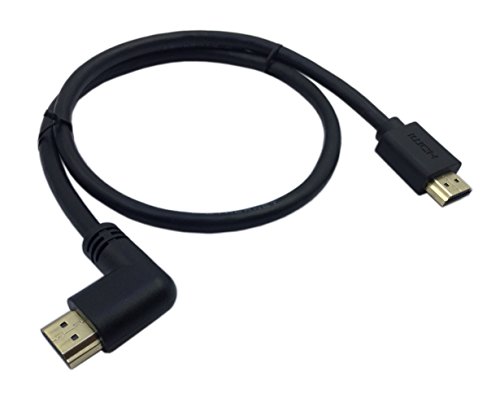 Cerrxian 0.6m High Speed HDMI 2.0 HDMI Right Angle Male to HDMI Male Short Cable Ultra HD 4k x 2k HDMI Cable Supports Ethernet, 3D, 4K and Audio for TVs, Laptops(Black)(rm-sm)