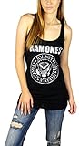 Ramones Womens Long Racerback Tank Top Black