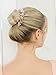 Mariell Handmade Brushed Rose Gold and Ivory Pearl Wedding Comb - Crystal Jeweled Bridal Hair Accessory
