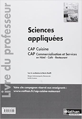 Amazon Fr Sciences Appliquees Cap Cuisine Cap Commercialisation Et Services En Hcr 1re 2e Annees Livre Du Professeur Livres