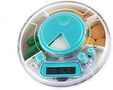 Discoo Portable 3 Compartments Alarm Clock Pill Dispenser Alarm Clock Pill Dispenser Pill Box Electronic Medication Reminder