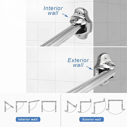 TENOVEL Curved Shower Curtain Rod, Round 4872 Inches Shower Rods for