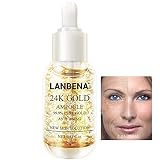 Face Skin 24 K Gold Ampoule Anti-Wrinkle Anti-Aging Serums For Reducing Fine Lines+Brightening Skin Tone+Anti-Oxidant+Nourishing Whitening Firming