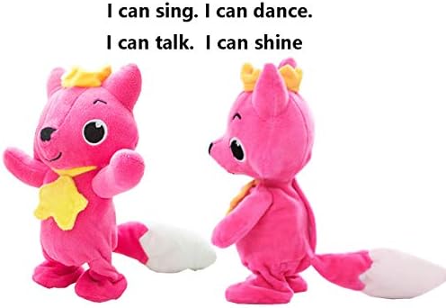 yuailiur Baby Shark Plush 30cm Animated Plush Toys, Cute Red Fox Hand Puppet Talking Singing Stuffed Animal Toy