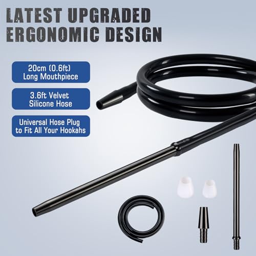 2-Pack Silicone Hookah Hoses with Aluminum Alloy Handles, 52 Inches (Including Handle photo 11