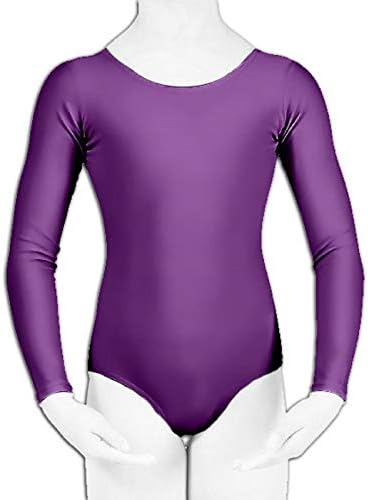 Girls Lycra Stretch Leotards Kids School PE Ballet Dance Gymnastics Full Sleeves Age 3-14 Years