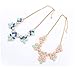 HuntGold Elegant Flower Acrylic Diamond Pendant Chain Choker Necklace(Blue)