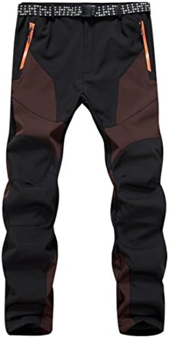 DRACLE Thick Pants for Men,Warm Waterproof Windproof Outdoor Sports Trousers Winter (Coffee, M)