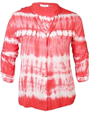 Calvin Klein Women's Tie-Dyed Faux-Pocket Button-Down Shirt