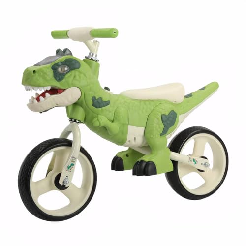 Dinosaur-Themed Toddler Balance Bike Toys for 2-7 Year Old Girls & Boys - Music & Lighting Effects, No-Pedal Training Bike, Best Gifts for Kids with Carbon Steel Frame & Adjustable Handlebar