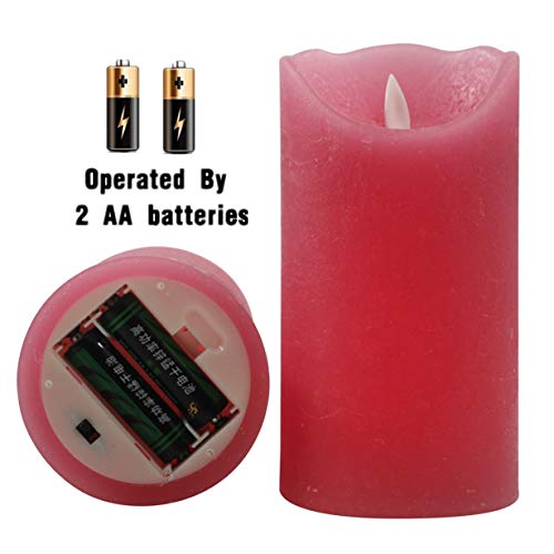 Kitch Aroma Pink Flameless Candles Battery Operated with Moving Flame