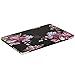 Mosiso Plastic Pattern Hard Case with Keyboard Cover with Screen Protector Only for MacBook Pro Retina 13 Inch, Pink Flower on Black Base