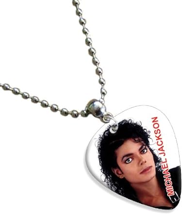 Michael Jackson Double Sided Guitar Plektrum Plektron Pick Chain, Kette