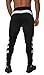 YoungLA Original Soccer Pants for Men and Women | Training Joggers Fitted Sweatpants | Tapered Workout Gym 201 Medium blk/wht