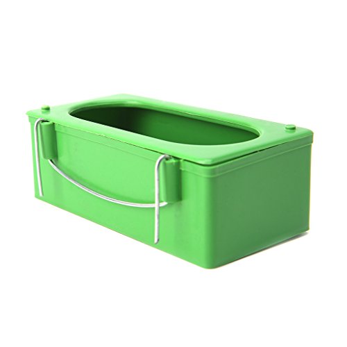 Onpiece Bird Parrot Water Food Feeding Bowl Cage Plastic Hanging Bird Feeder (L)