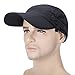 YCHY Folding Fishing Hat 360° Solar Protection UPF 50+ Unisex Flat Sun Caps Removable Neck&Face Flap Cover Hats for Hiking,Fishing,Hunting,Backpacking,Cycling, Camping,Outdoor Sports (Black)