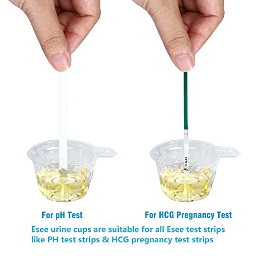 100 Pack Urine Cups, Esee Plastic Disposable Urine Specimen Cups for Ovulation Test/Pregnancy Test/pH Test Etc. 40ML