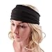Toraway Hairband, Women Yoga Wide Headband Boho Headwrap Running Headband (Black)