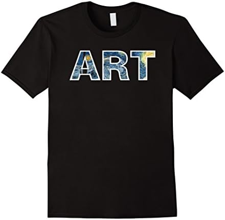 Mens Van Gogh's Starry Night/Love People Quote 2-Sided Art TShirt Large Black