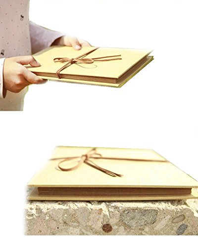 Stretchable Folding DIY Photo Album 11 x 8 inches Large Size A4 Notebook Hardcover Kraft Paper Scrapbook Anniversary Sketchbook Wedding Guest Book Birthday Valentine Gift Student Graduation Albums