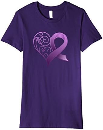 Womens Purple Ribbon with Heart XL Purple
