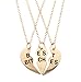 LUX ACCESSORIES Best Bitches BFF Friends Forever Heart (3pc) Necklace Set
