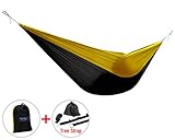 Yes4All Ultra Light Hammocks - Black/Yellow with Tree Strap - ²1X9VZ