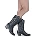 West Blvd Miami Cowboy Western Boots, Black Pu, 7.5