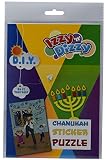 Izzy 'n' Dizzy Hanukkah Sticker Puzzle Art Kit - 8" x 6" - Chanukah Arts and Crafts - Gifts and Games