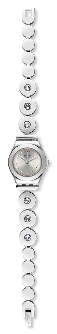 Swatch Women's Time (Core) Swiss Quartz Stainless Steel Strap, Gray, 12 Casual Watch (Model: YSS317G), Grey