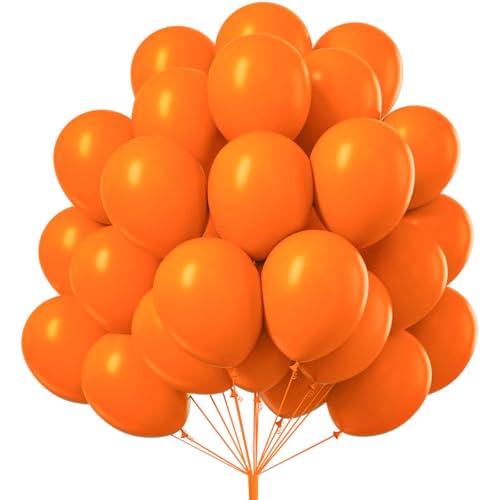 PartyWoo Orange Balloons 100pcs 12 Inch Fall Latex Helium Balloons for Birthday…