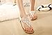 Meeshine Women's Summer Thong Flat Sandals T-Strap Bohemian Rhinestone Slip On Flip Flops Shoes (8 B(M) US, White)