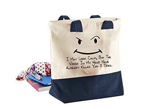 Look Calm-Womens Funny Sayings Novelty Bagbase Westcove Canvas Tote Shopper Bag
