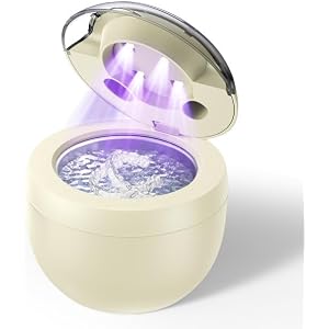 Ultrasonic Retainer Cleaner, Ultrasonic Cleaner Machine for Retainers, Dentures, Aligners, Mouth Guards, Jewelry & Rings, Yel