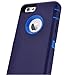 MAXCURY Hybrid Rubber Plastic Impact Defender Rugged Hard Case with Built-in Screen Protector and Belt Clip Holster Compatible for iPhone 6 and iPhone 6s Case (Navy/Blue & Clip)
