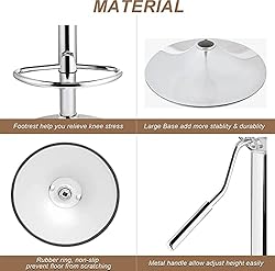 VECELO Adjustable Barstools Set of 4, Counter Bar