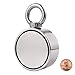 Double Side Round Neodymium Fishing Magnet, Combined 800LBS Pulling Force Super Strong Neodymium Magnet with Eyebolt for Magnet Fishing and Salvage in River - 2.95