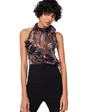 Mango Women's Ruffle Printed Top