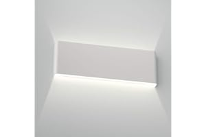 Aipsun 15.75in Matte White Modern Vanity Light Up and Down LED Vanity Light for Bathroom Wall Lighting Fixtures (White Light 5000K)