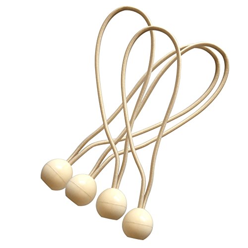 Shatex Heavy Duty Wheat UV Treated Stretch Tie Loops, Reusable 8-inch Ball Bungee Canopy Tarp Tie Down Cord (12pack) - Thumbnail 6
